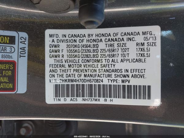 2013 HONDA CR-V EX-L
