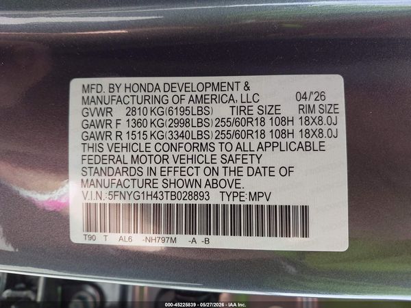 2026 HONDA PILOT EX-L