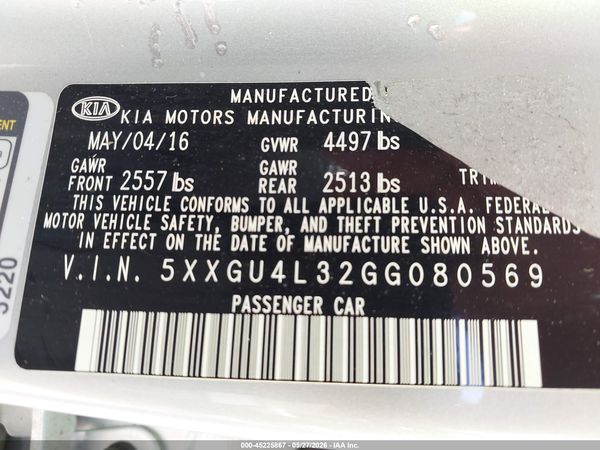 2016 KIA OPTIMA EX