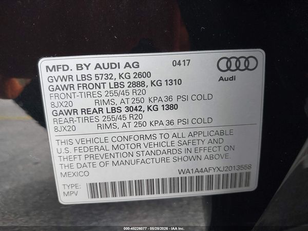 2018 AUDI SQ5 3.0T PREMIUM PLUS