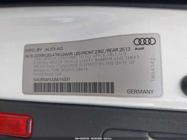 2018 AUDI A4 2.0T PREMIUM