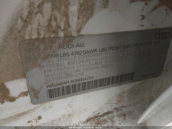 2016 AUDI A4 2.0T PREMIUM
