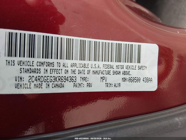 2019 DODGE GRAND CARAVAN GT