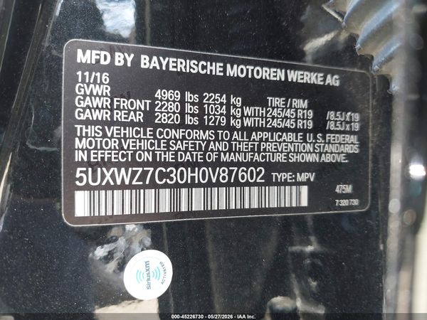 2017 BMW X3 SDRIVE28I