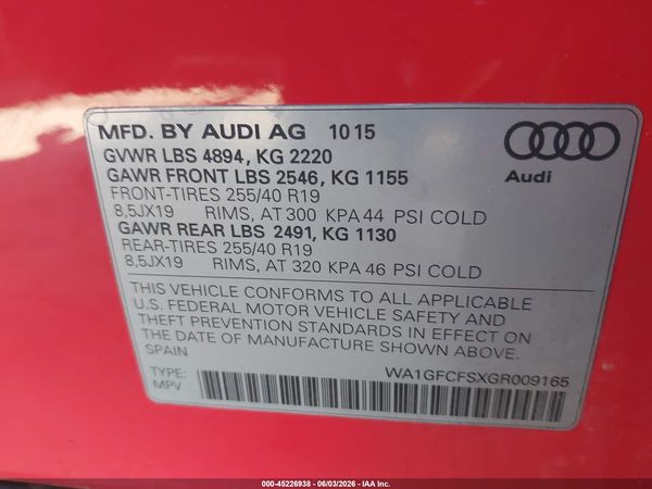 2016 AUDI Q3 2.0T PREMIUM PLUS