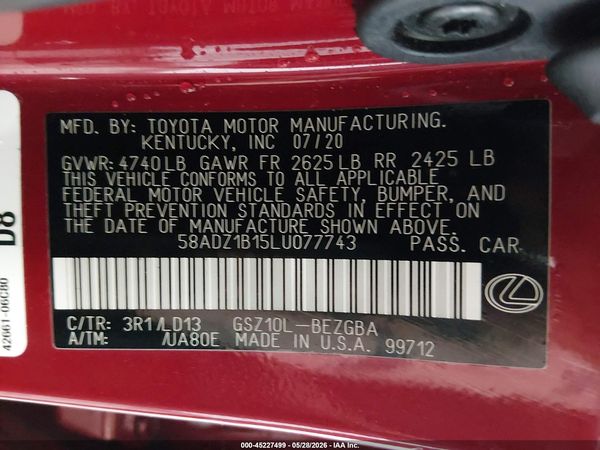 2020 LEXUS ES 350 350 Premium