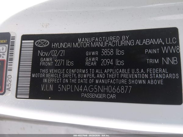 2022 HYUNDAI ELANTRA SEL