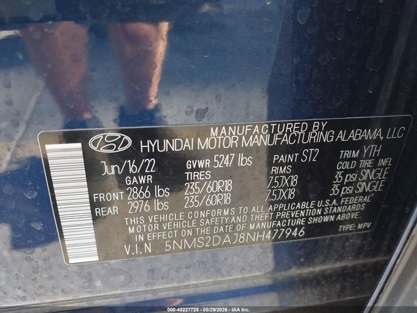 2022 HYUNDAI SANTA FE SEL