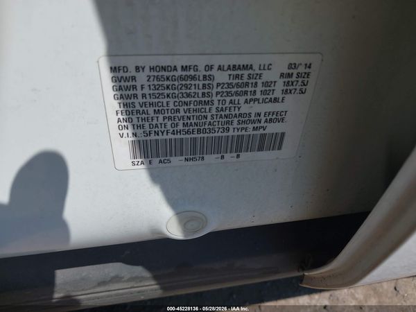 2014 HONDA PILOT EX-L