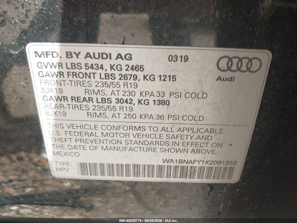 2019 AUDI Q5 PREMIUM PLUS