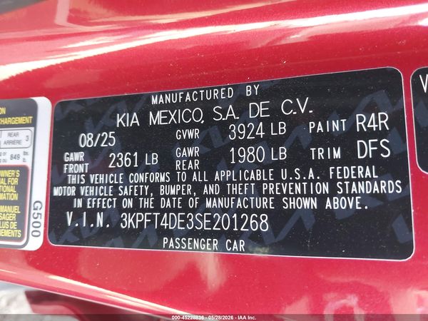 2025 KIA K4 LXS
