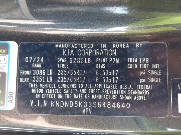 2025 KIA CARNIVAL MPV LXS
