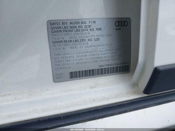 2017 AUDI A4 ALLROAD 2.0T PREMIUM