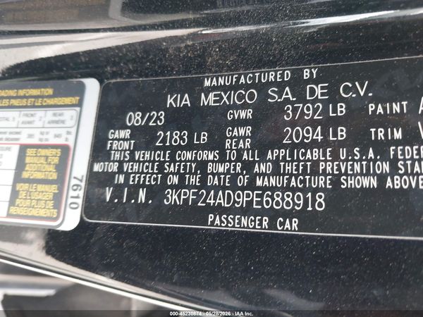 2023 KIA FORTE LXS