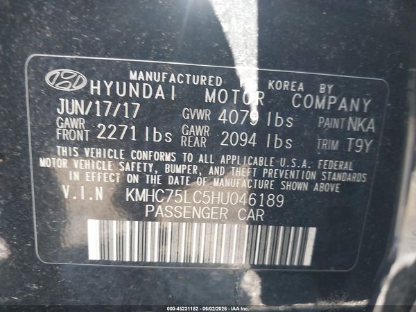 2017 HYUNDAI IONIQ HYBRID SEL