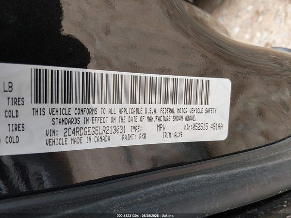 2020 DODGE GRAND CARAVAN GT