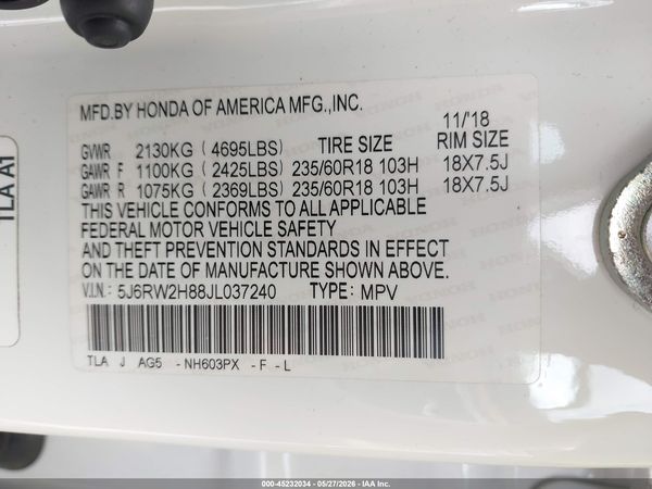 2018 HONDA CR-V EX-L/EX-L NAVI