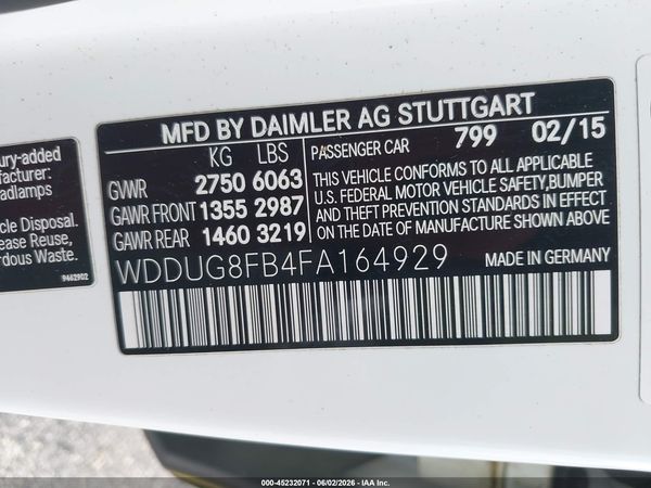 2015 MERCEDES-BENZ S 550 4MATIC