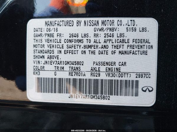 2016 INFINITI Q50 3.0T PREMIUM — I9
