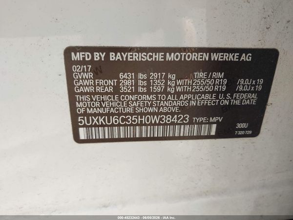 2017 BMW X6 XDRIVE50I