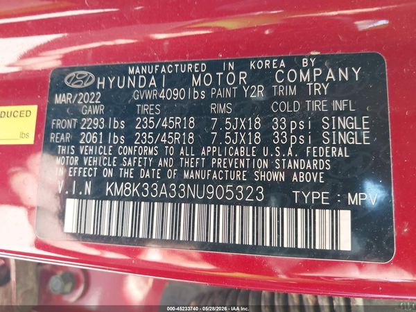 2022 HYUNDAI KONA N LINE