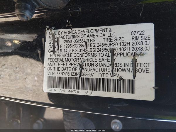 2022 HONDA PILOT AWD SPECIAL EDITION