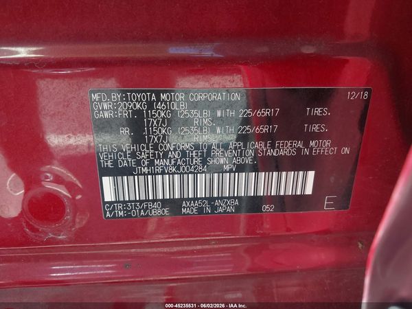 2019 TOYOTA RAV4 LE