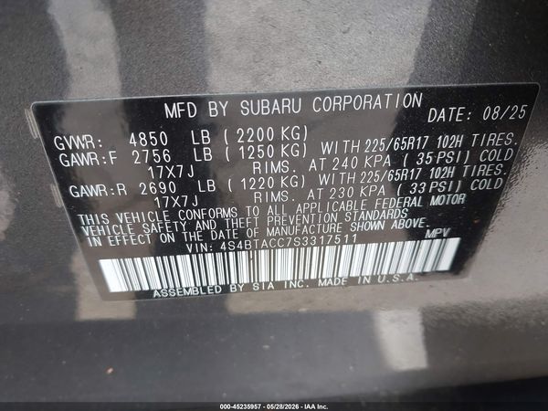 2025 SUBARU OUTBACK PREMIUM — I9
