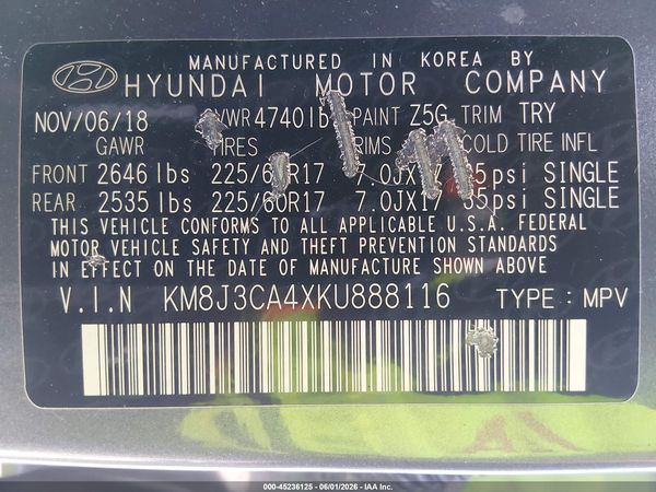 2019 HYUNDAI TUCSON VALUE