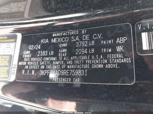 2024 KIA FORTE LXS