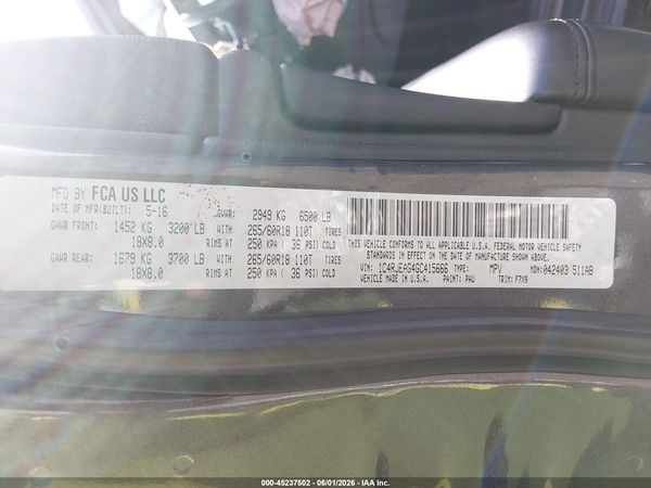 2016 JEEP GRAND CHEROKEE LAREDO 4X2
