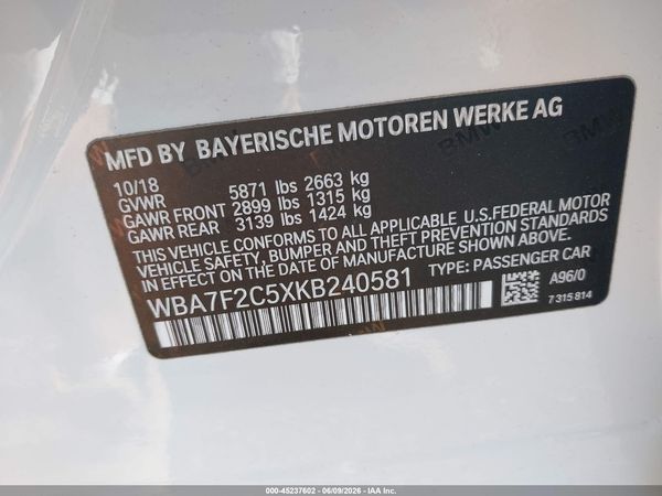 2019 BMW 750I XDRIVE