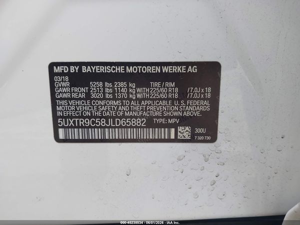 2018 BMW X3 XDRIVE30I