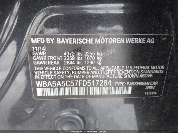 2015 BMW 528I