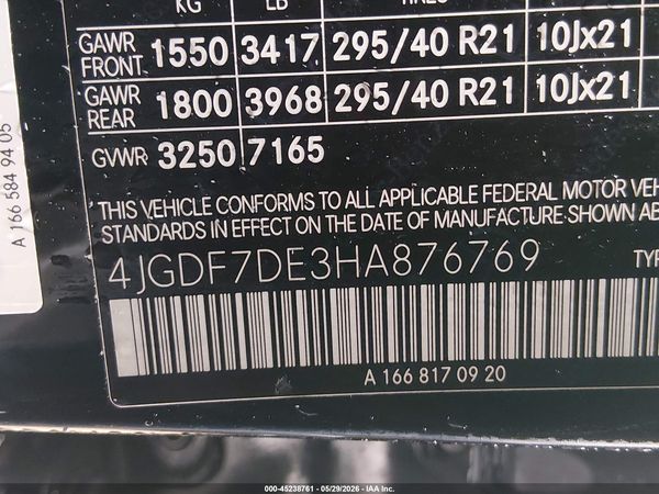 2017 MERCEDES-BENZ GLS 550 4MATIC