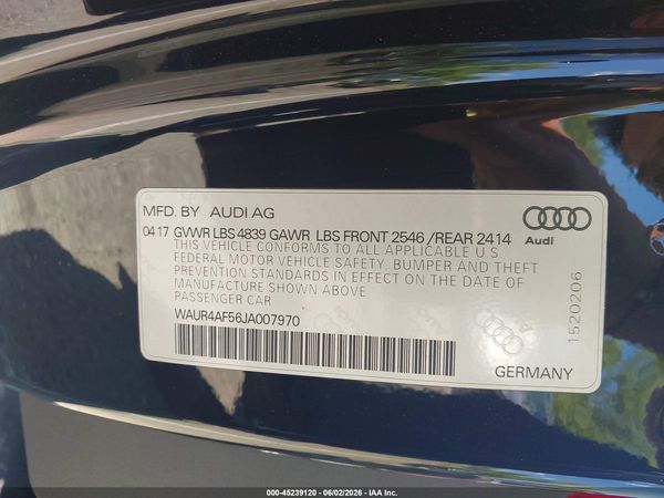 2018 AUDI S5 3.0T PREMIUM PLUS