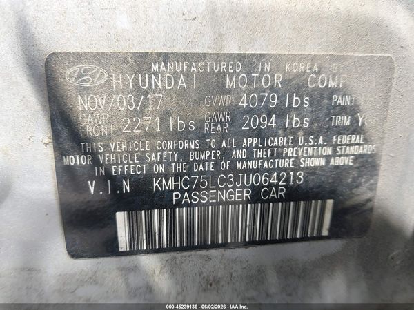 2018 HYUNDAI IONIQ HYBRID SEL