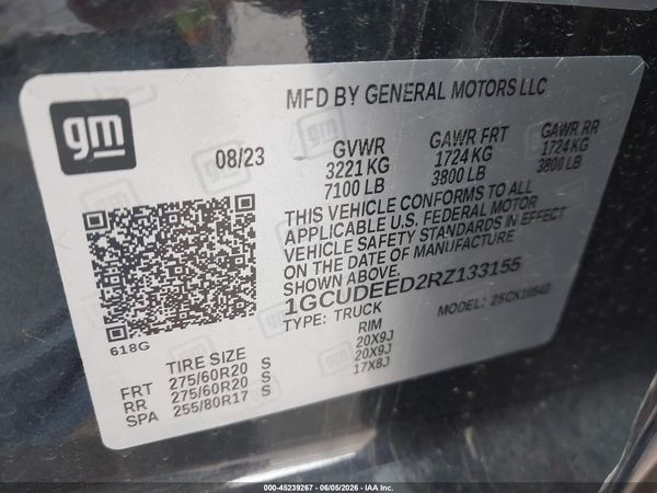 2024 CHEVROLET SILVERADO 1500 4WD  SHORT BED RST — I9