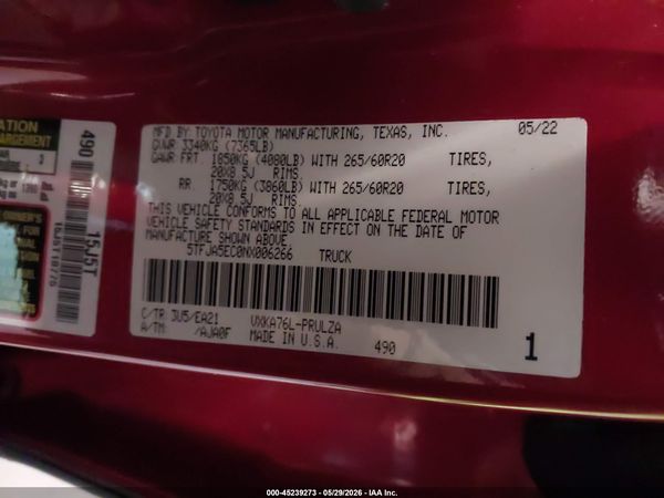 2022 TOYOTA TUNDRA LIMITED