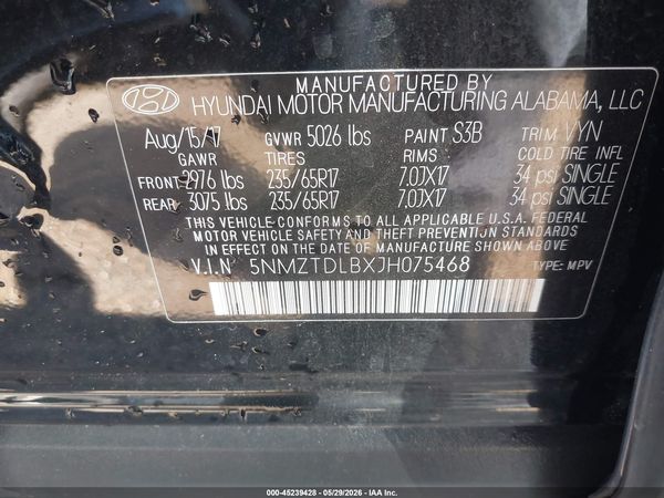 2018 HYUNDAI SANTA FE SPORT 2.4L