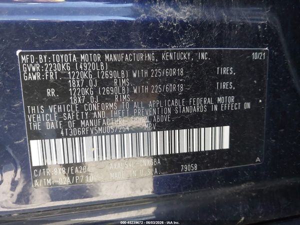 2021 TOYOTA RAV4 HYBRID LIMITED