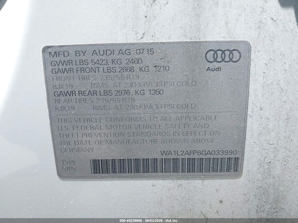 2016 AUDI Q5 2.0T PREMIUM