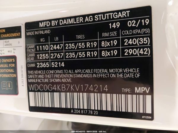 2019 MERCEDES-BENZ GLC 300 4MATIC