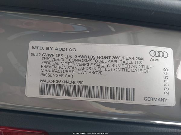 2022 AUDI S5 SPORTBACK