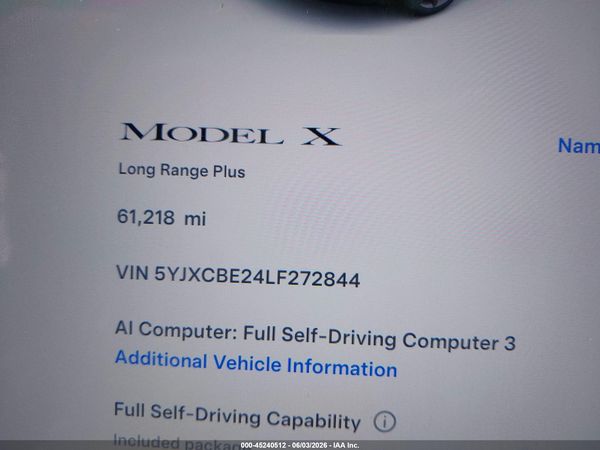 2020 TESLA MODEL X