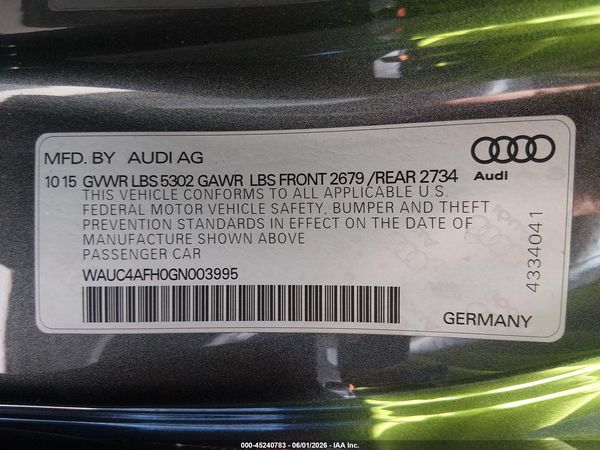 2016 AUDI S5 3.0T PREMIUM PLUS
