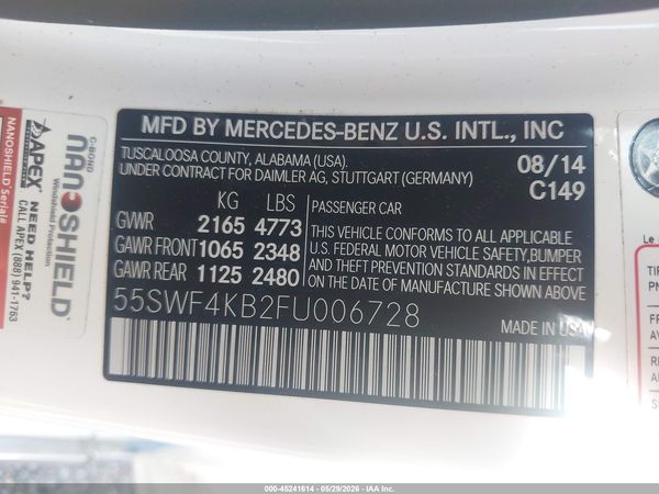 2015 MERCEDES-BENZ C 300 4MATIC