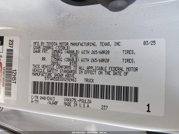 2025 TOYOTA TUNDRA LIMITED