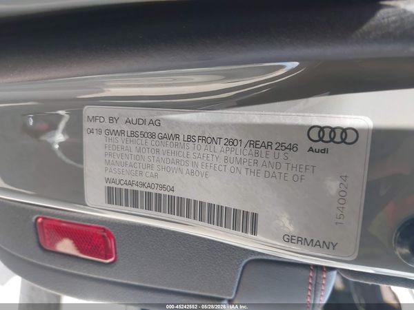 2019 AUDI S4 3.0T PREMIUM