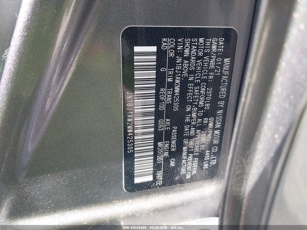 2021 NISSAN ROGUE SPORT S AWD XTRONIC CVT
